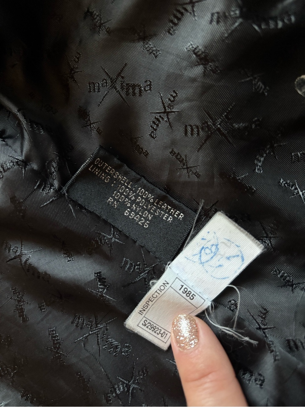 Maxima Black Leather Button-Front Jacket; NO Zipper Pull - Picture 10 of 16